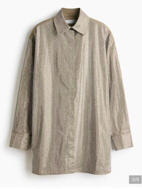 Stella McCartney Shimmery Silver Studded Shirt Jacket